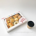 Caja de papel de postre grande biodegradable con ventana borrosa